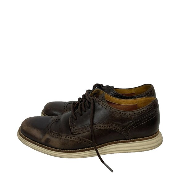 Cole Haan Original Grand Oxford Shoes Men Size 9.5 Brown Leather Wingtip - Picture 1 of 7